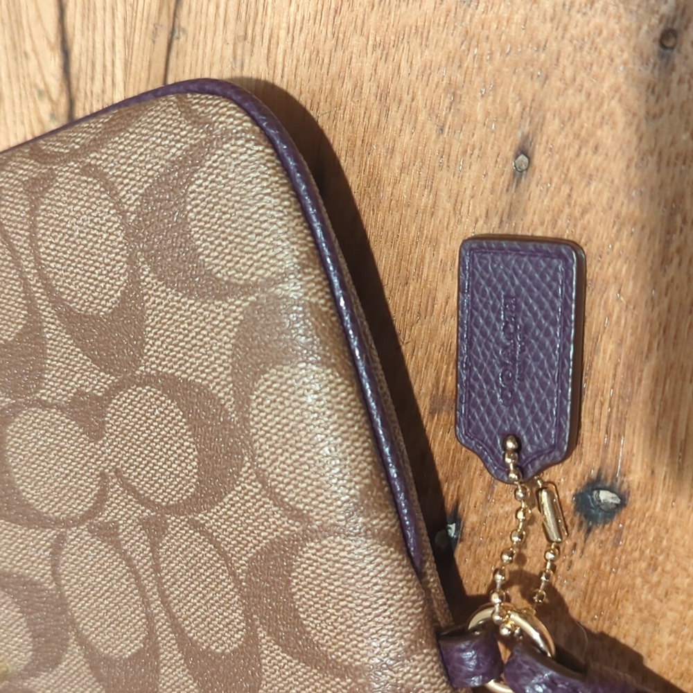 Coach Tan Signature Wristlet - Picture 5 of 9